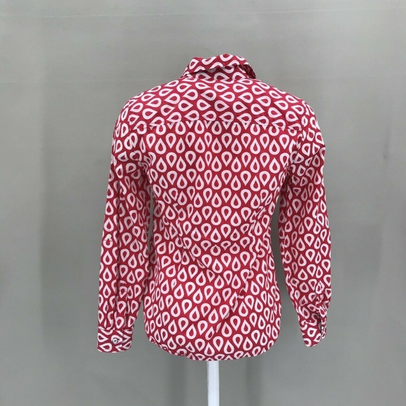 Talbots Geometric Long Sleeve Button Top Size 2 - Picture 5 of 7